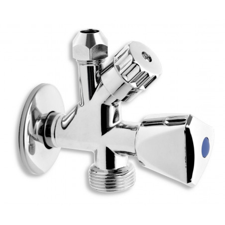 Kombinovaný roháček s ventilem pro pračku 1/2" x 3/8" x 3/4" Kombinovaný roháček s ventilem pro pračku 1/2" x 3/8" x 3/4"