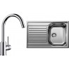 Set Blanco 04-C 25 (dřez Tipo 45 S Compact Přírodní lesk + baterie Mida Chrom)
