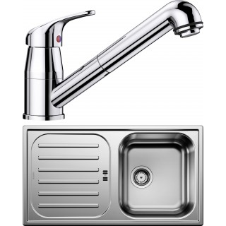 Set Blanco 02-B 25 (dřez Flex Pro 45 S Přírodní lesk + baterie Daras-S Chrom)