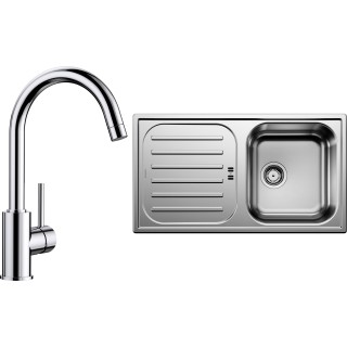 Set Blanco 06 - C (dřez Flex Pro 45 S Přírodní lesk + baterie Mida Chrom)