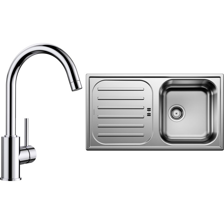 Set Blanco 06 - C (dřez Flex Pro 45 S Přírodní lesk + baterie Mida Chrom)