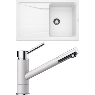 Set Blanco 10 - C (dřez Sona 45 S Bílá + baterie Kano Bílá)