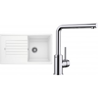 Set Blanco 10-B 25 (dřez Zia 5 S Bílá + baterie Mila Chrom)