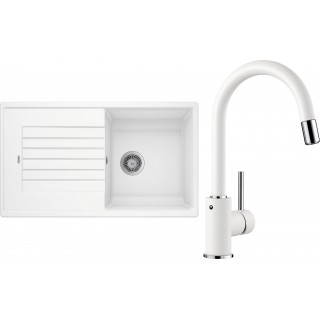 Set Blanco 10-D 25 (dřez Zia 5 S Bílá + baterie Mida-S Bílá)