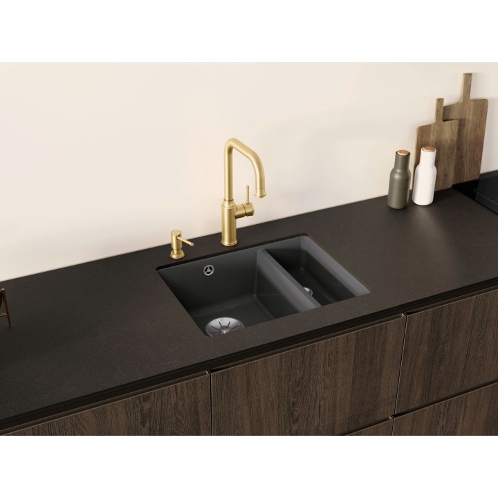Kuchyňský dřez Blanco Subline 350/150-U Basalt, s táhlem