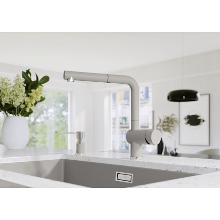 Dávkovač saponátu Blanco Lato Chrom/Šedá skála Dávkovač saponátu Blanco Lato Chrom/Šedá skála