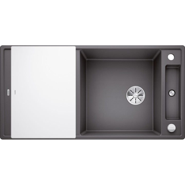 Kuchyňský dřez Blanco Axia III XL 6 S Šedá skála, s krájecí deskou a excentrem, se skleněnou krájecí deskou