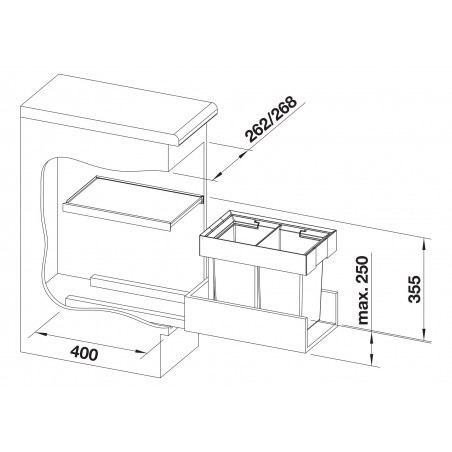 Odpadkový koš Blanco Flexon II 30/2, 2x 8 l Odpadkový koš Blanco Flexon II 30/2, 2x 8 l