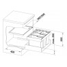 Odpadkový koš Blanco Flexon II 60/4, 2x 15 l + 2x 6 l Odpadkový koš Blanco Flexon II 60/4, 2x 15 l + 2x 6 l