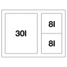 Odpadkový koš Blanco Select II XL 60/3 Orga, 1x 30 l + 2x 8 l Odpadkový koš Blanco Select II XL 60/3 Orga, 1x 30 l + 2x 8 l