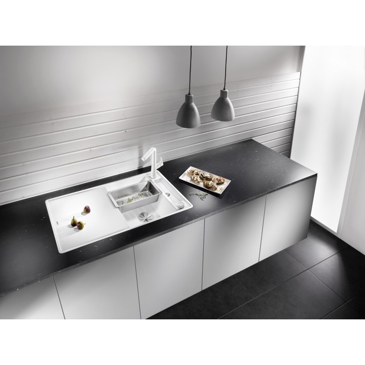 Kuchyňský dřez Blanco Axia III 5 S-F Černá, s dřevěnou krájecí deskou