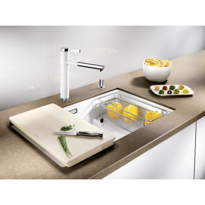 Kuchyňský dřez Blanco Subline 700-U Level Tartufo, s košíkem