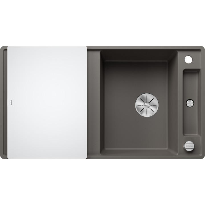 Kuchyňský dřez Blanco Axia III 5 S-F Šedá vulkán, se skleněnou krájecí deskou