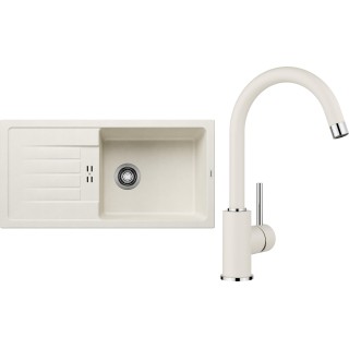 Set Blanco 11-D (dřez Favum XL 6 S Bílá soft + baterie Mida Bílá soft)