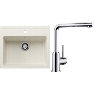 Set Blanco 07-A (dřez Legra 6 Bílá soft + baterie Mila Chrom)