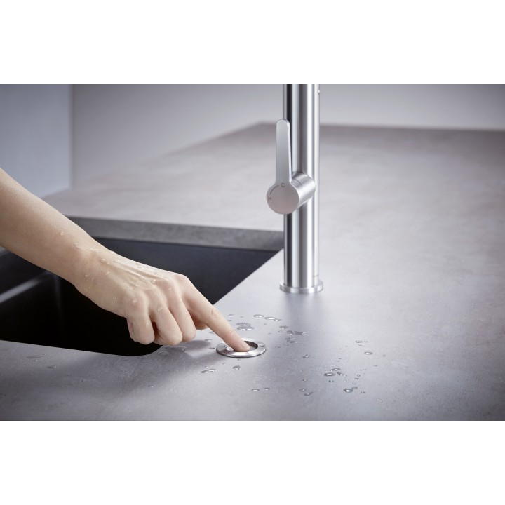 Ovládací knoflík excentru Blanco PushControl 233696, Nerez kartáčovaný