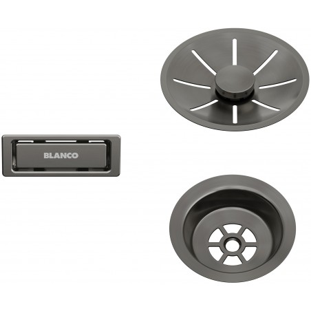 Odtoková sada Blanco InFino - Satin dark steel, pro jednu vaničku Odtoková sada Blanco InFino - Satin dark steel, pro jednu vaničku