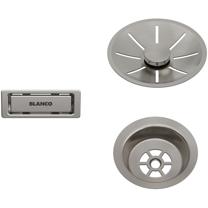 Odtoková sada Blanco InFino - Satin platinum, pro jednu vaničku
