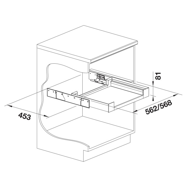 Organizační zásuvka Blanco Flat Drawer 60 H, pro otočná dvířka