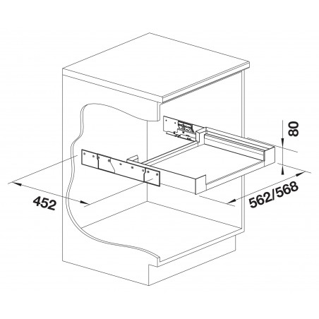 Organizační zásuvka Blanco Flat Drawer 60 P, pro výsuvná dvířka Organizační zásuvka Blanco Flat Drawer 60 P, pro výsuvná dvířka