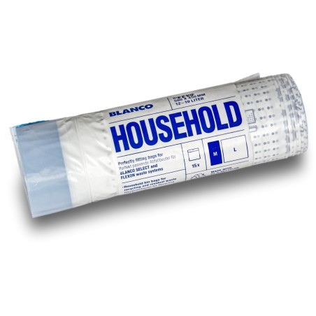 Zatahovací odpadkové pytle Blanco Household M, pro nádoby 15-19 l, 15 ks Zatahovací odpadkové pytle Blanco Household M, pro nádoby 15-19 l, 15 ks