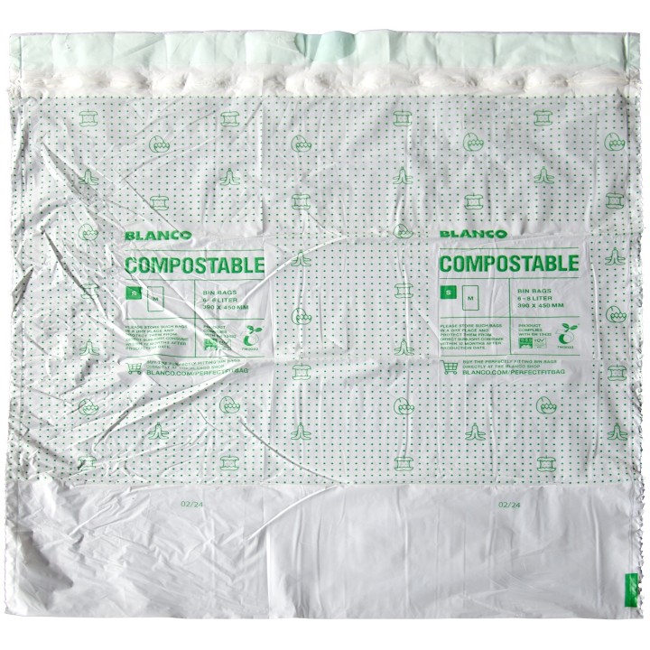 Zatahovací odpadkové pytle Blanco Compostable S, kompostovatelné, pro nádoby 6-8 l, 15 ks