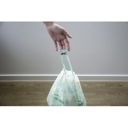 Zatahovací odpadkové pytle Blanco Compostable S, kompostovatelné, pro nádoby 6-8 l, 15 ks Zatahovací odpadkové pytle Blanco Compostable S, kompostovatelné, pro nádoby 6-8 l, 15 ks