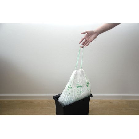 Zatahovací odpadkové pytle Blanco Compostable M, kompostovatelné, pro nádoby 12-19 l, 15 ks Zatahovací odpadkové pytle Blanco Compostable M, kompostovatelné, pro nádoby 12-19 l, 15 ks
