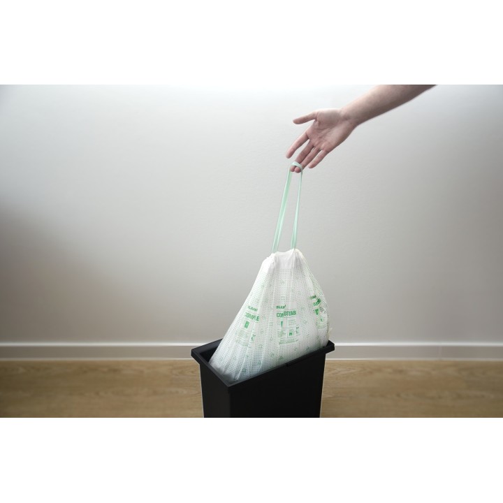 Zatahovací odpadkové pytle Blanco Compostable M, kompostovatelné, pro nádoby 12-19 l, 15 ks